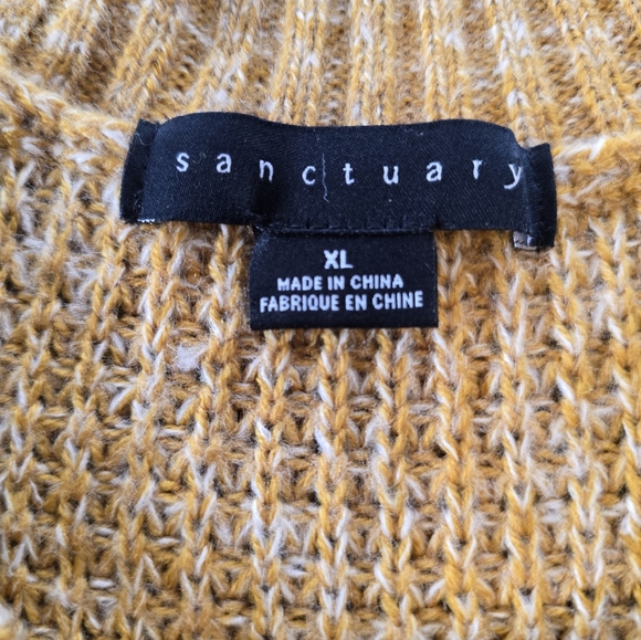 Sanctuary Golden Yellow Oversized Long Sleeve Knit Sweater XL - Picture 6 of 10